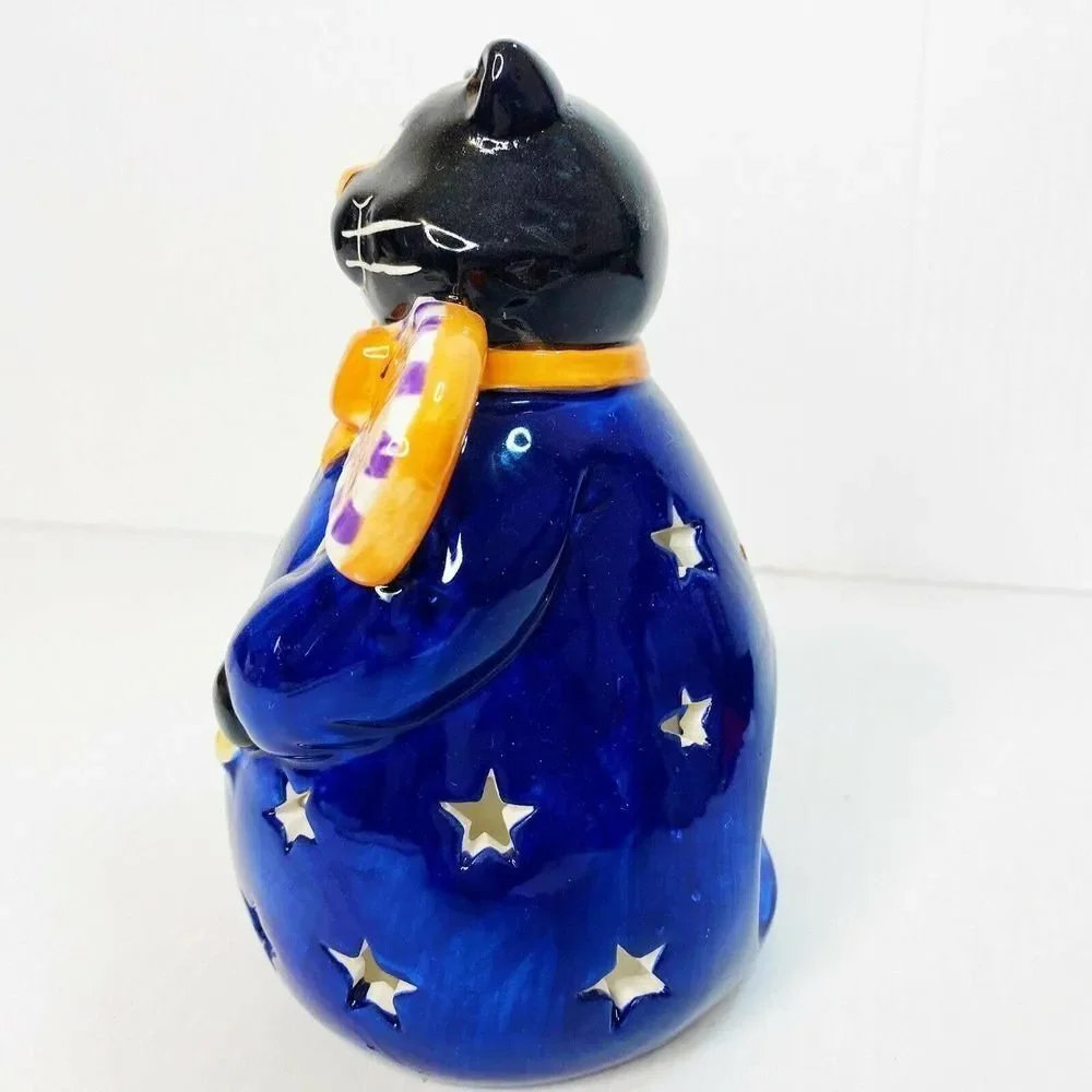 GANZ Halloween Black Cat Tea Light Holder